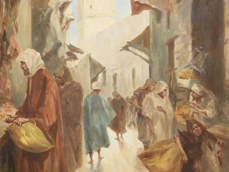 1839-Léon Benett - Via El Halfaouine, Tunisi